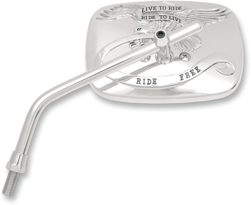 EMGO - 20-31755A - Mirror - "Ride Free" - Side View - Rectangle - M10 x 1.25 - Chrome - Left