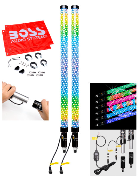 BLUETOOTH 36" FAT LED WHIP 1 PR LED FAT WHIPS