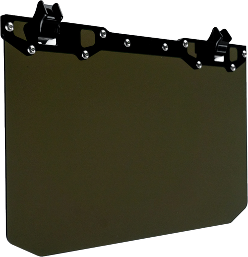 12" X 8" NARROW MOUNT SUN VISO W/TINTED SHIELD- BLACK