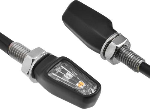 701 LED TURN SIGNALS W/TAILLIGHT BLK W/CLR LENS PR