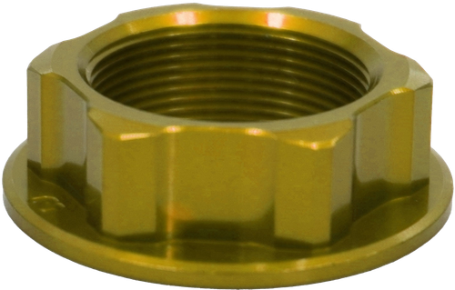 STEERING STEM NUT YELLOW HON/YAM/SUZ