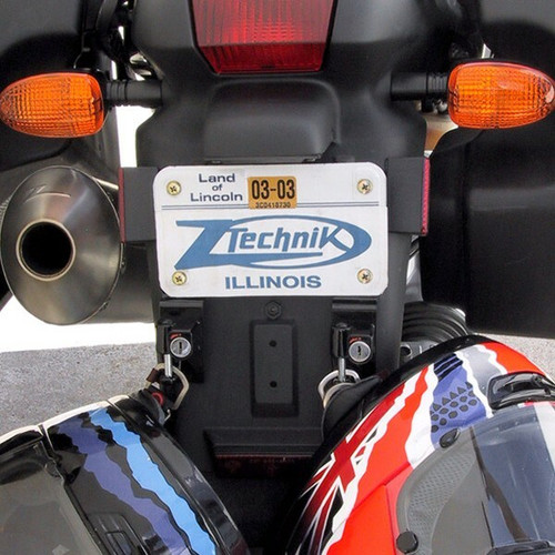 LICENSE PLATE BRACKET W/HELMET LOCK BLACK BMW