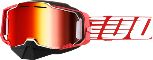 ARMEGA SNOWMOBILE GOGGLE RED W/ RED MIRROR LENS