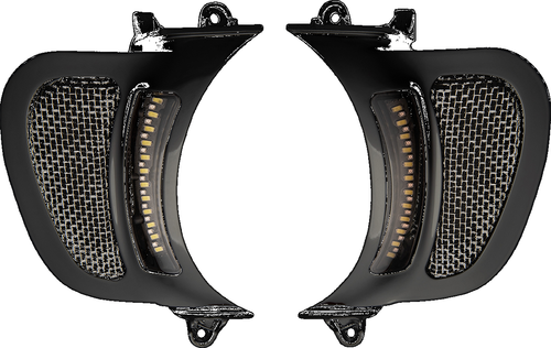 CUSTOM DYNAMICS - CD-RG-V-AW2-B - LED Vent Insert - Amber/White - Black w/ Stainless Mesh
