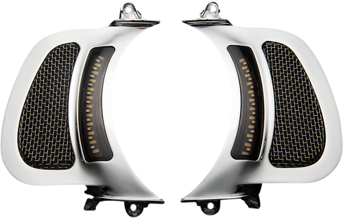 CUSTOM DYNAMICS - CD-RG-V-AW2-C - LED Vent Insert - Amber/White - Chrome w/ Stainless Mesh