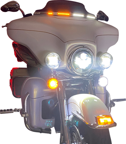 CUSTOM DYNAMICS - CD-WT2-SEQ-05-C - Windshield Trim - Sequential Turn Signals - Chrome