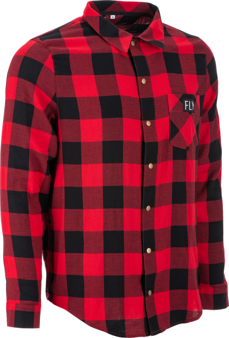FLY TEK FLANNEL RED/BLACK SM