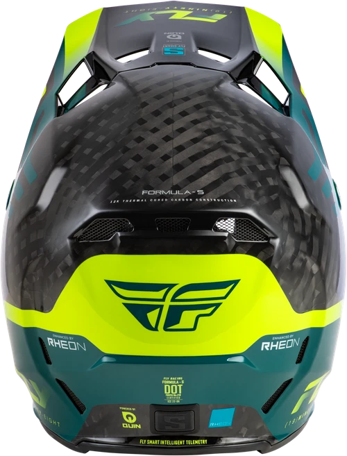 YTH FORMULA S CARBON BYTE HLMT BLACK CARBON/TEAL/LIME YL