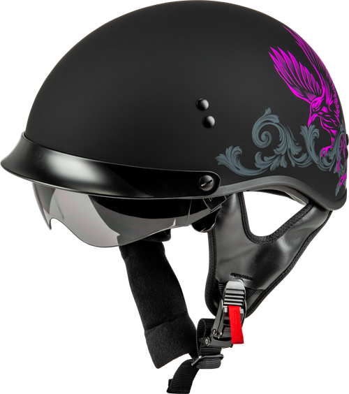 HH-65 CORVUS HELMET W/PEAK MATTE BLACK/PURPLE/GREY