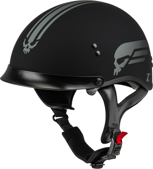 HH-65 RETRIBUTION HELMET W/PEAK MATTE BLACK/SILVER