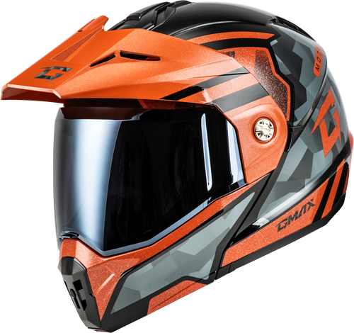 MD-74 STRIKER MODULAR HELMET W SMK SHIELD BLK/GRY/OR MTLC