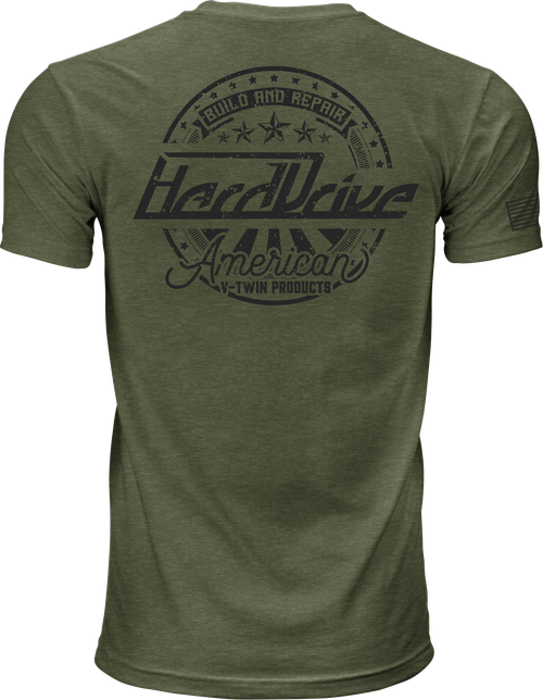 HARDDRIVE EMBLEM TEE OLIVE GREEN/BLACK
