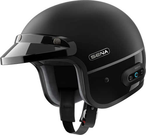SURGE OPEN FACE HELMET W/MESH MATTE BLACK/GLOSSY BLACK