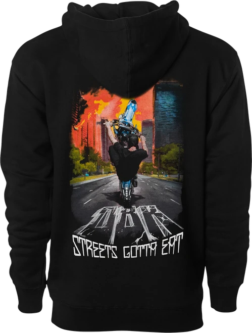 STREETS GOTTA EAT HOODIE BLACK