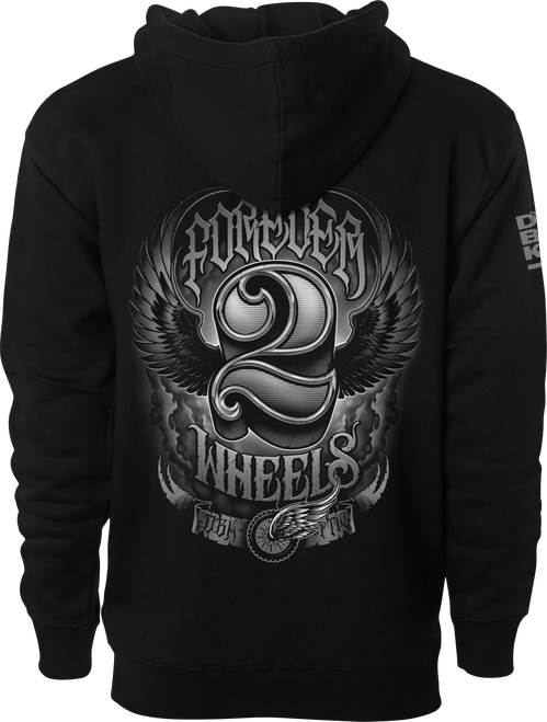 TWO WHEELS HOODIE BLACK