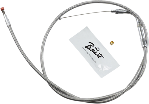 BARNETT - 102304001406 - Stainless Steel Idle Cable - +6" - Dyna/FXR/Softail