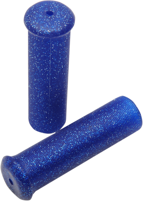 EMGO - 42-21123 - Star Fire Flake Grips - Retro - Metal - 7/8" - Blue