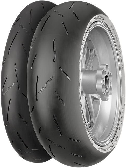 CONTINENTAL - 02446610000 - Tire - ContiRaceAttack 2 Street - Rear - 190/55ZR17 - (75W)