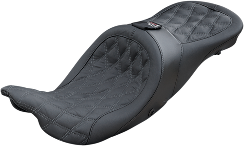 DANNY GRAY - 21-413DIAAIR - Longhaul 2Up Seat - Air - w/ Driver Backrest Capability - Double Diamond w/ Gray Stitch - FL '08-'23