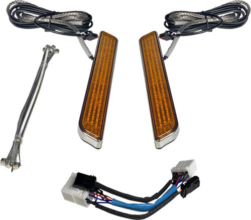 CUSTOM DYNAMICS - CD-FORK-HD-AC - LED Fork Light - Amber - Chrome