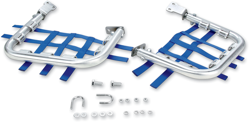 DG PERFORMANCE - 60-4480 - Nerf Bars - Natural/Blue - Yamaha - Raptor '02-'08