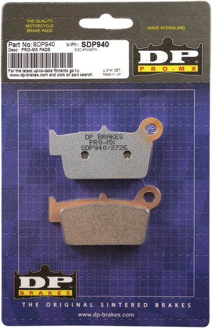 DP BRAKES - SDP940 - Pro MX Sintered Brake Pads