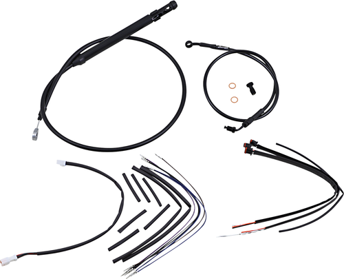 BURLY BRAND - B30-1256 - Complete Black Vinyl Handlebar Cable/Line Kit for Ape Hangers - 16" - '18-'24 Softail