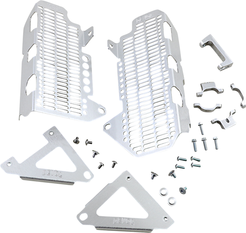 DEVOL - 0101-1212 - Radiator Guards - Brushed Aluminum - Honda