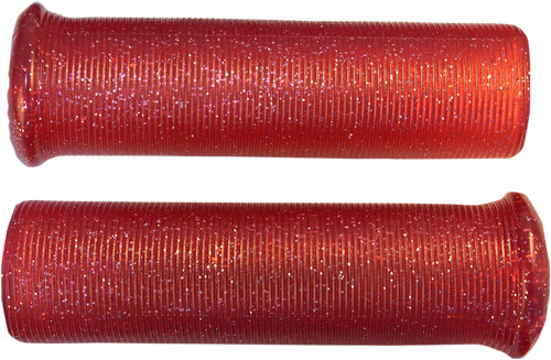 EMGO - 42-21124 - Star Fire Flake Grips - Retro - Metal - 7/8" - Red