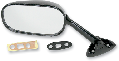EMGO - 20-69784 - Mirror - Side View - Black/Carbon Fiber - Rectangle - Left - Suzuki