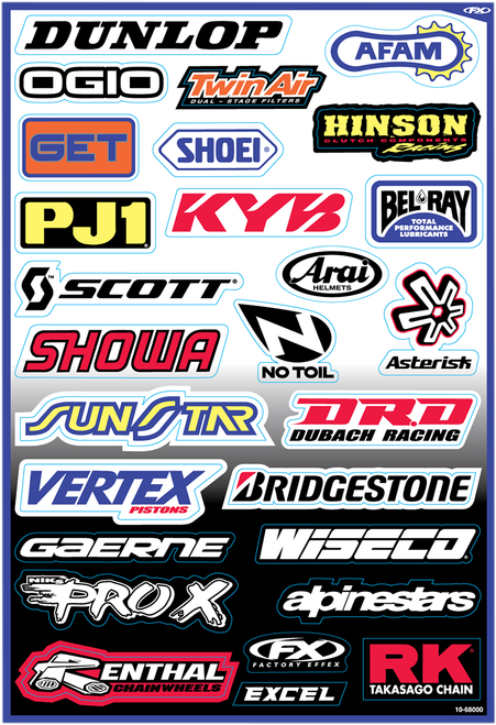 FACTORY EFFEX - 10-68000 - Decal Kit - Sponsor A
