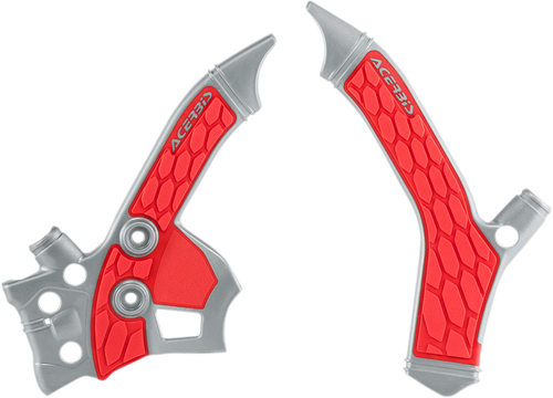 ACERBIS - 2726851418 - X-Grip Frame Guards - Silver/Red - CRF250L