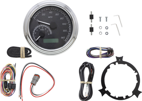DAKOTA DIGITAL - MVX-2002-KG-C - MVX Series Analog Gauge System - Black/Gray/Chrome