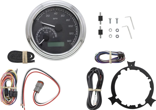 DAKOTA DIGITAL - MVX-2002-KG-C - MVX Series Analog Gauge System - Black/Gray/Chrome