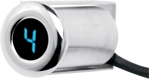 DAKOTA DIGITAL - PGR-1000-F - Auto Programming Gear Indicator - Fairing Flush Mount - Chrome - Blue Display
