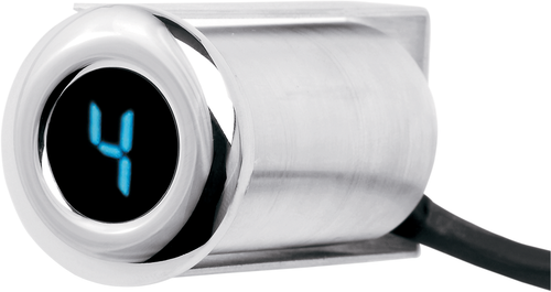 DAKOTA DIGITAL - PGR-1000-F - Auto Programming Gear Indicator - Fairing Flush Mount - Chrome - Blue Display