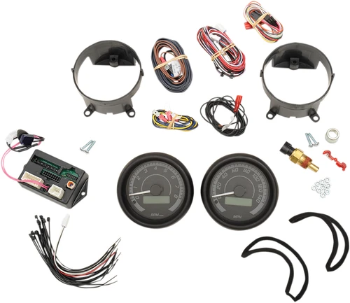 DAKOTA DIGITAL - MVX-8200-KG-K - MVX-8K Series Analog/Digital 2-Gauge Kit - Black Bezel - Black Face with Gray Background