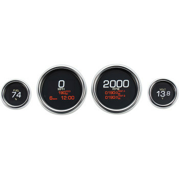 DAKOTA DIGITAL - MLX-8496 - MLX 4-Gauge Instrument Kit - Chrome Bezel