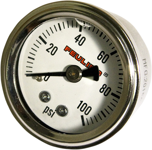 FEULING PARTS - 9042 - Liquid Filled Oil Pressure Gauge - 1.5" Dial - 1/8" Back Port - White Face