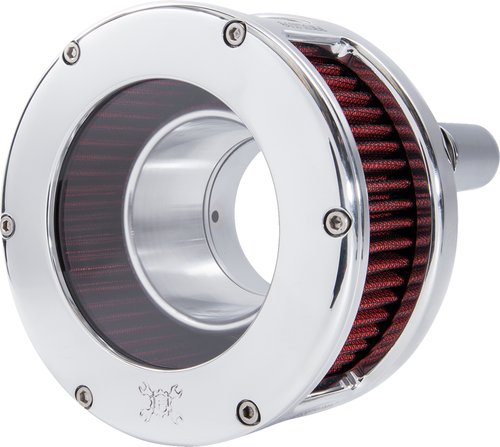 FEULING PARTS - 5438 - BA Series Air Cleaner Kit - Chrome - Red Filter