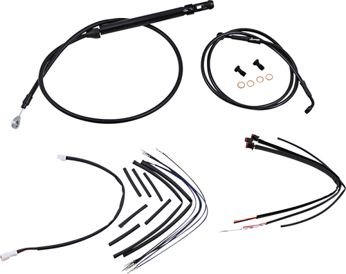 BURLY BRAND - B30-1261 - Complete Black Vinyl Handlebar Cable/Line Kit for Ape Hangers - 16" - '18-'24 FX