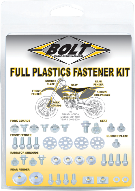 BOLT - HON-0007124 - Body Work Fastener Kit - '00-'07 Honda CR