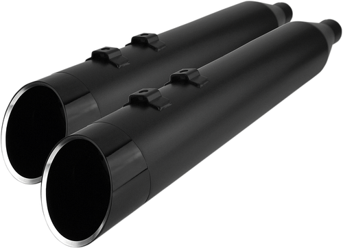 KHROME WERKS - 202885 - 4.5" Mufflers for Touring - Black with Edge