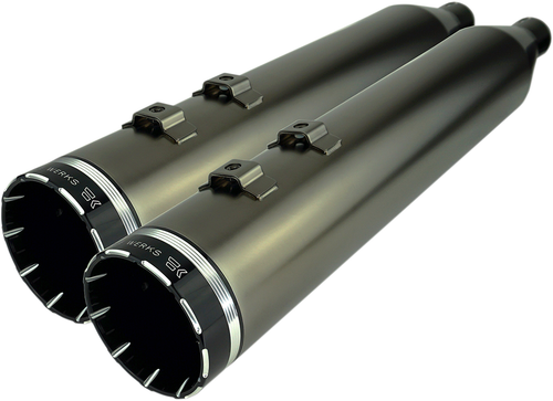 KHROME WERKS - 202650 - 4.5" Mufflers for Touring - Smoked Chrome with Tracer
