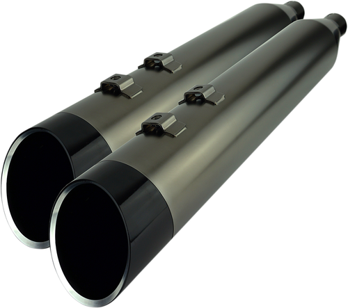KHROME WERKS - 202655 - 4.5" Mufflers for Touring - Smoked Chrome with Edge