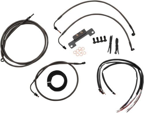 LA CHOPPERS - LA-8012KT2-13M - Cable Kit - 12" - 14" Ape Hanger Handlebars - Midnight