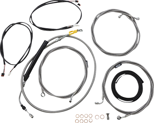 LA CHOPPERS - LA-8058KT3-16 - Cable Kit - 15" - 17" Ape Hanger Handlebars - ABS - Stainless