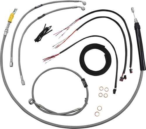LA CHOPPERS - LA-8157KT2-13 - Handlebar Cable/Brake Line Kit - Quick Connect - Complete - 12" - 14" Ape Hangers - Stainless