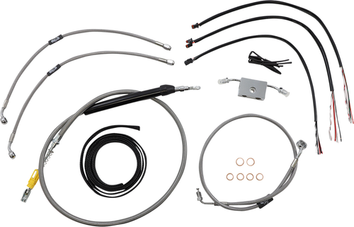 LA CHOPPERS - LA-8157KT2-16 - Handlebar Cable/Brake Line Kit - Quick Connect - Complete - 15" - 17" Ape Hangers - Stainless