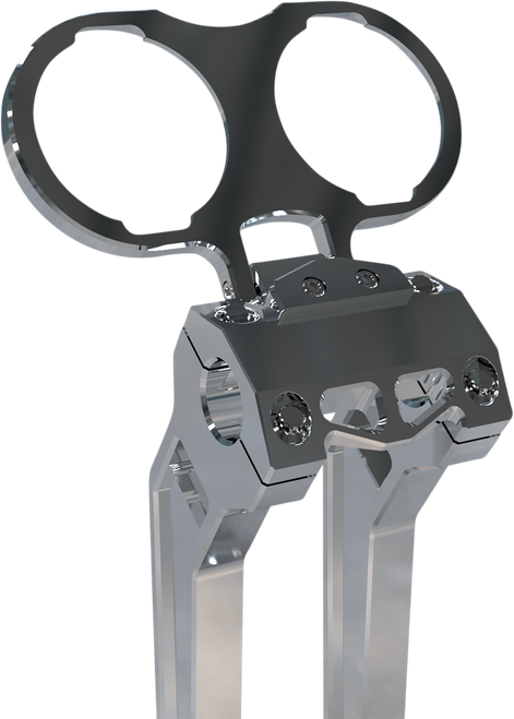 LA CHOPPERS - LA-7397-02R - Gauge Mount - Dual - Raw - Dyna/Sportster